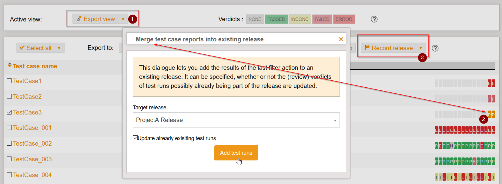 release tagging exportView